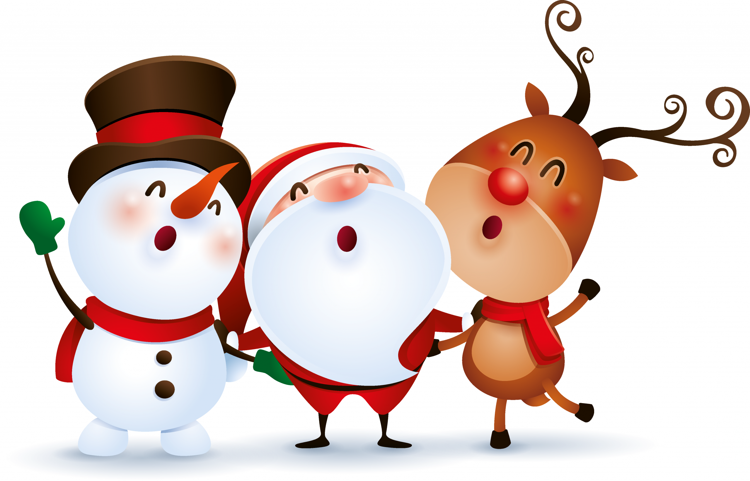 Weihnachtsmann Rentier Schneemann